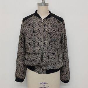 Mind Code 80's Geometric Style Bomber Jacket Size L